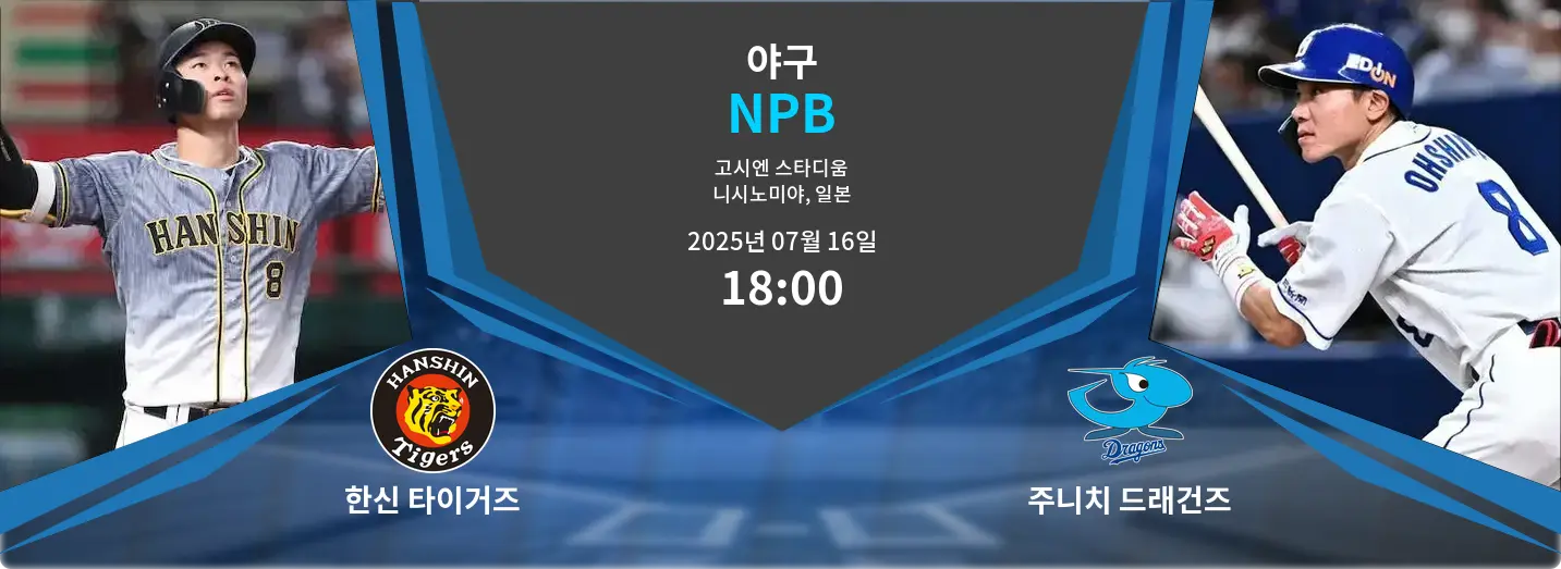 한신 타이거즈 VS 주니치 드래건즈 NPB 경기 분석 – 2025년 7월 16일