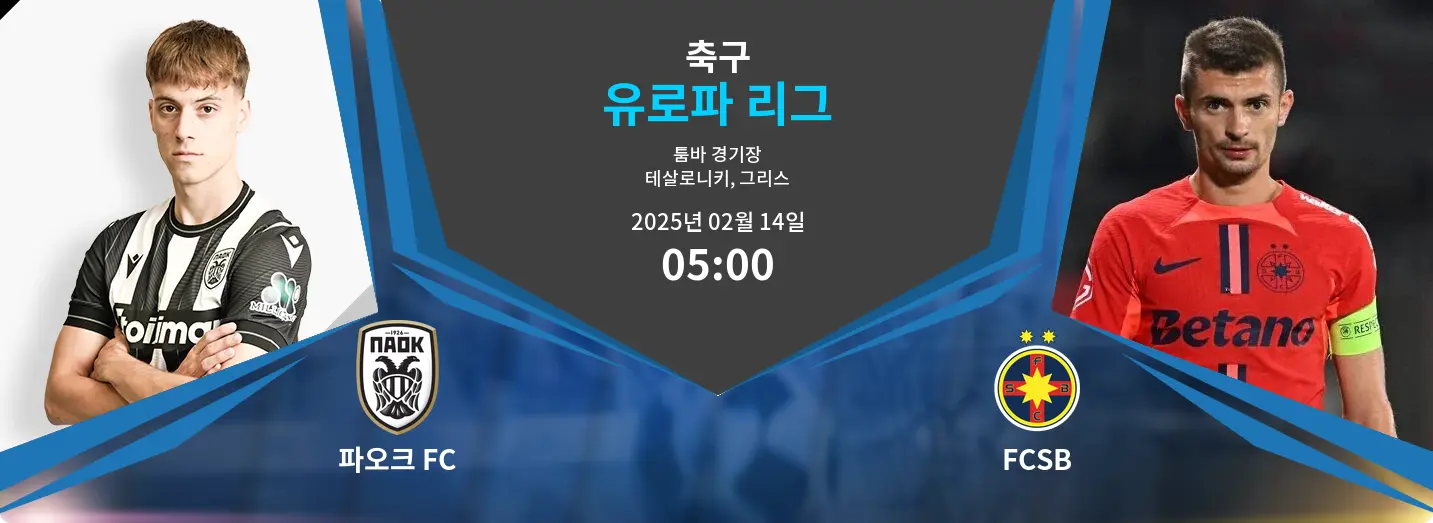 파오크 FC VS FCSB 유로파 리그 경기 분석 – 2025년 2월 14일