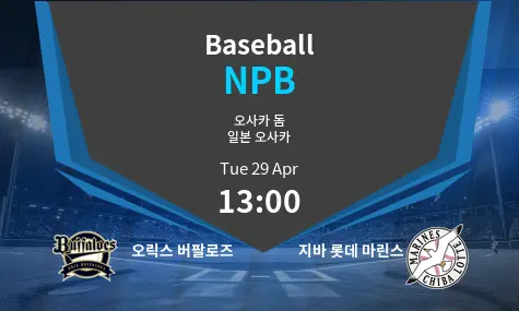 오릭스 버팔로즈 VS 지바 롯데 마린스 NPB Match Analysis – April 29, 2025