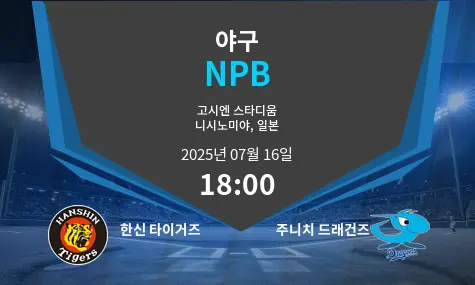 한신 타이거즈 VS 주니치 드래건즈 NPB 경기 분석 – 2025년 7월 16일