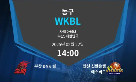 부산 BNK 썸 VS 인천 신한은행 에스버드 WKBL 경기 분석 – 2025년 2월 22일