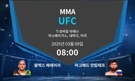 알렉스 페레이라 VS 마고메드 안칼레프 UFC 경기 분석 – 2025년 3월 09일