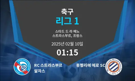 RC 스트라스부르 알자스 VS 몽펠리에 에로 SC 리그 1 경기 분석 – 2025년 2월 10일