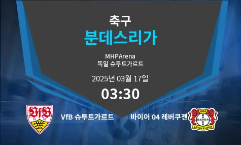 VfB 슈투트가르트 VS 바이어 04 레버쿠젠 분데스리가 경기 분석 – 2025년 3월 17일