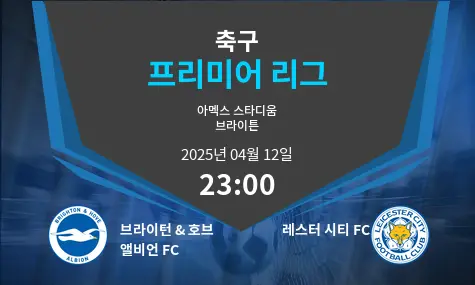 브라이턴 & 호브 앨비언 FC VS 레스터 시티 FC 프리미어 리그 경기 분석 – 2025년 4월 12일