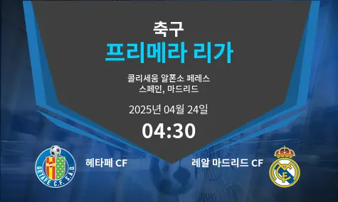 헤타페 CF VS 레알 마드리드 CF Primera Liga 경기 분석 – 2025년 4월 24일