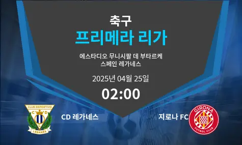 CD 레가네스 VS 지로나 FC 프리메라 리가 경기 분석 – 2025년 4월 25일