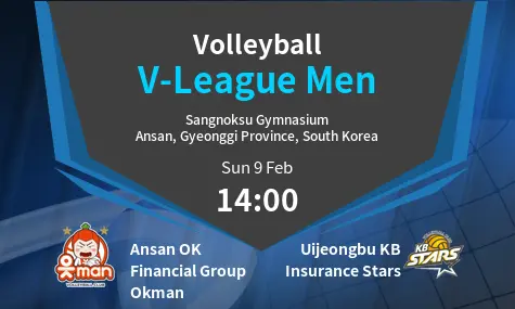 Ansan OK Financial Group Okman VS Uijeongbu KB Insurance Stars V-League Men Match Analysis – February 09, 2025