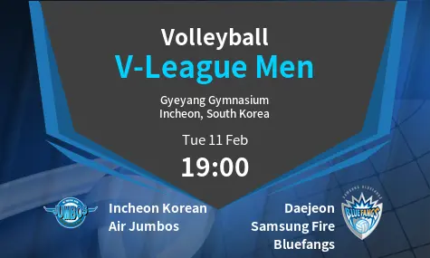 Incheon Korean Air Jumbos VS Daejeon Samsung Fire Bluefangs V-League Men Match Analysis – February 11, 2025