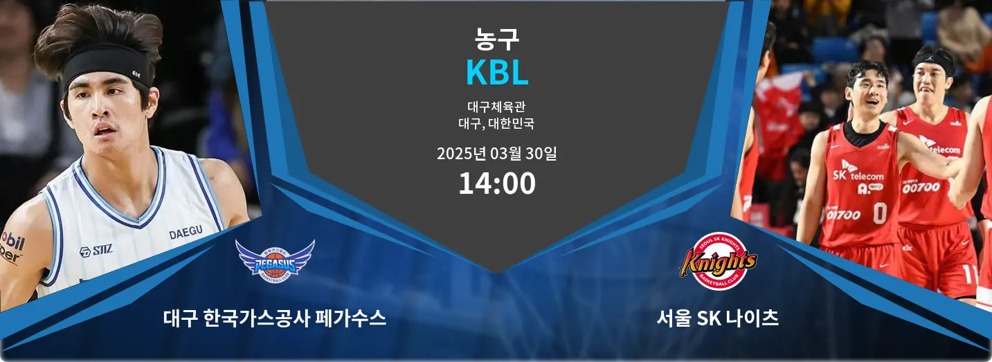 대구 한국가스공사 페가수스 VS 서울 SK 나이츠 KBL 경기 분석 – 2025년 3월 30일