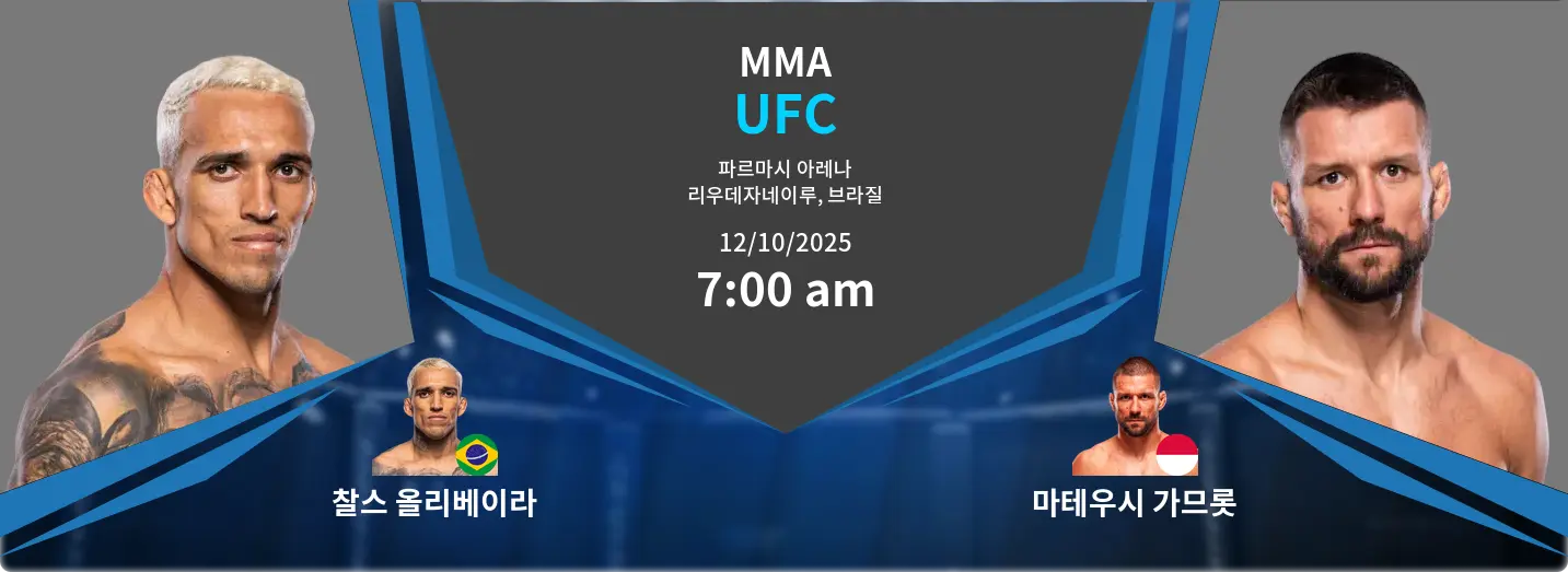찰스 올리베이라 VS 마테우시 가므롯 UFC 경기 분석 – 2025년 10월 12일