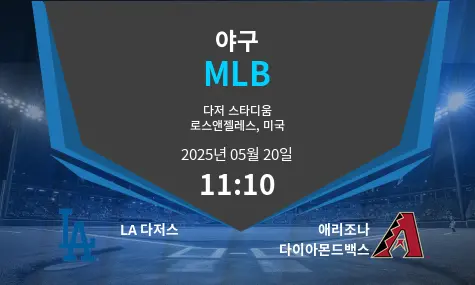 LA 다저스 VS 애리조나 다이아몬드백스 MLB 경기 분석 – 2025년 5월 20일