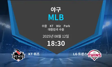 KT 위즈 VS LG 트윈스 MLB 경기 분석 – 2025년 8월 12일