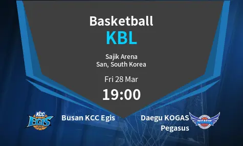 Busan KCC Egis VS Daegu KOGAS Pegasus KBL Match Analysis – March 28, 2025