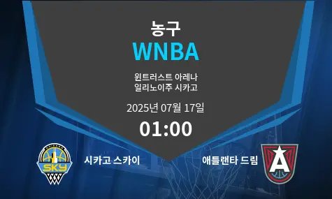 시카고 스카이 VS 애틀랜타 드림 WNBA 경기 분석 – 2025년 7월 17일