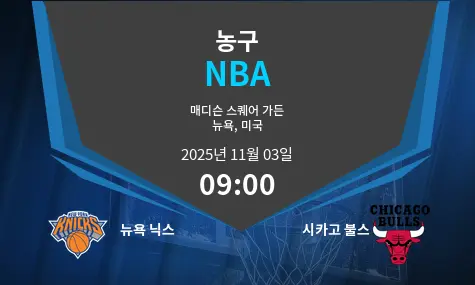 뉴욕 닉스 VS 시카고 불스 NBA 경기 분석 – 2025년 11월 3일