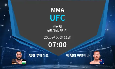 벨랄 무하마드  VS 잭 델라 마달레나 UFC 경기 분석 – 2025년 5월 11일