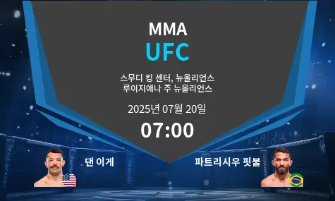 댄 이게 VS 파트리시우 핏불 UFC 경기 분석 – 2025년 7월 20일