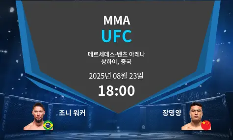 조니 워커 VS 장밍양 UFC 경기 분석 – 2025년 8월 23일