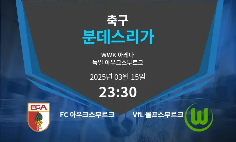 FC 아우크스부르크 VS VfL 볼프스부르크 분데스리가 경기 분석 – 2025년 3월 15일 FC 아우크스부르크 VS VfL 볼프스부르크 분데스리가 경기 분석 – 2025년 3월 15일