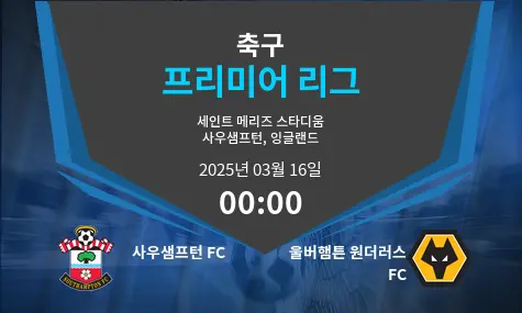 사우샘프턴 FC VS 울버햄튼 원더러스 FC 프리미어 리그 경기 분석 – 2025년 3월 16일