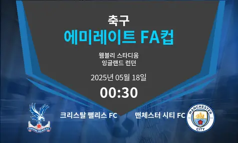 크리스탈 팰리스 FC VS 맨체스터 시티 FC 에미레이트 FA컵 경기 분석 – 2025년 5월 18일