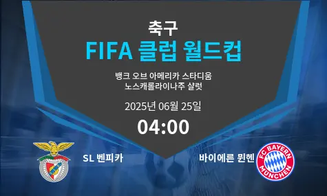 SL 벤피카 VS 바이에른 뮌헨 FIFA 클럽 월드컵 경기 분석 – 2025년 6월 25일