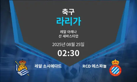 레알 소시에다드 VS RCD 에스파뇰 라리가 경기 분석 – 2025년 8월 25일