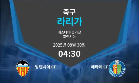 발렌시아 CF VS 헤타페 CF 라리가 경기 분석 – 2025년 8월 30일