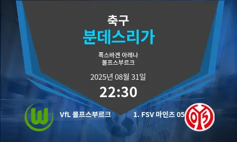 VfL 볼프스부르크 VS 1. FSV 마인츠 05 분데스리가 경기 분석 – 2025년 8월 31일