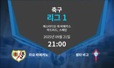 라요 바예카노 VS 셀타 비고 리그 1 경기 분석 – 2025년 9월 21일