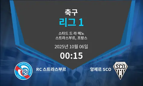 RC 스트라스부르 VS 앙제르 SCO 리그 1 경기 분석 – 2025년 10월 6일