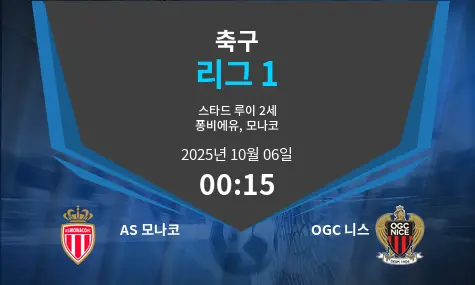 AS 모나코 VS OGC 니스 리그 1 경기 분석 – 2025년 10월 6일